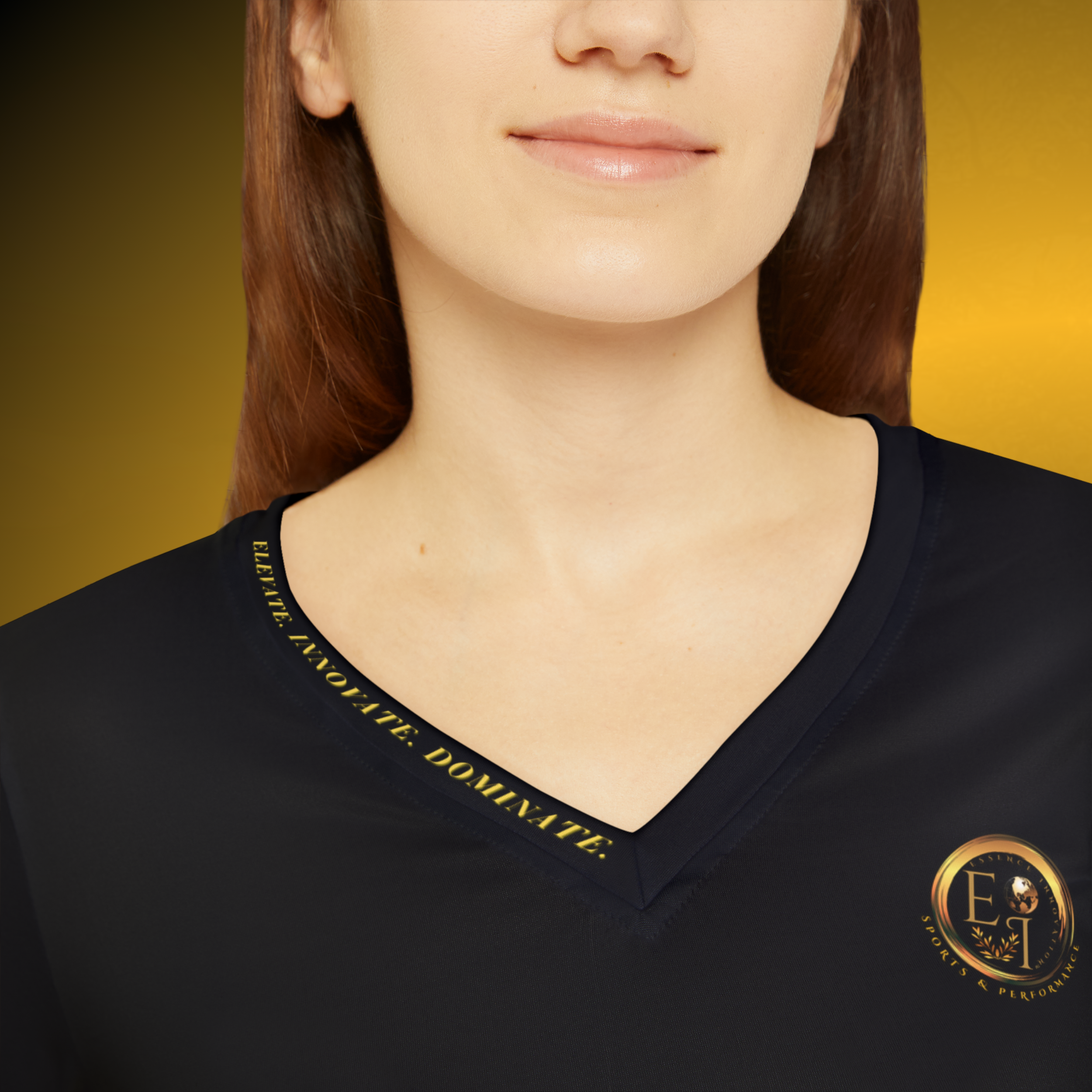 L0357 - Essence Innovation Performance V-Neck Black VII | Seek More Collection | Essence Innovation®