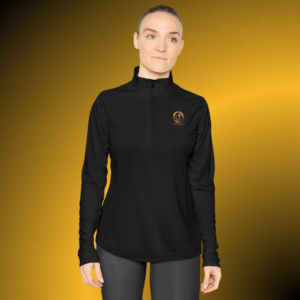 L0418 - Essence Innovation Women's Performance Quarter-Zip Pullover Black | Seek More Collection | Essence Innovation®