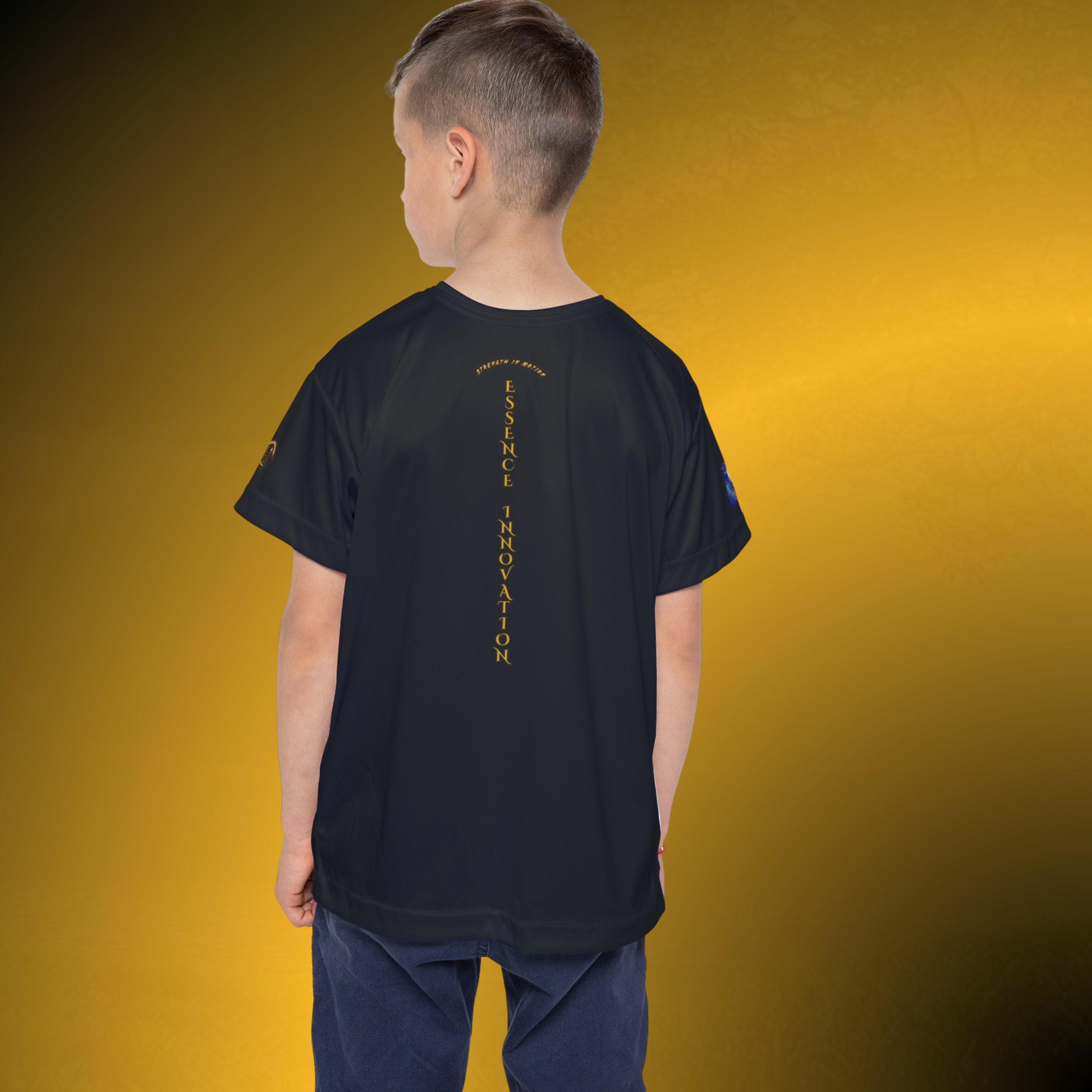 L0452 - Essence Innovation Elite Boys Jersey Black VII | Youth Performance Athletic Shirt | Essence Innovation®