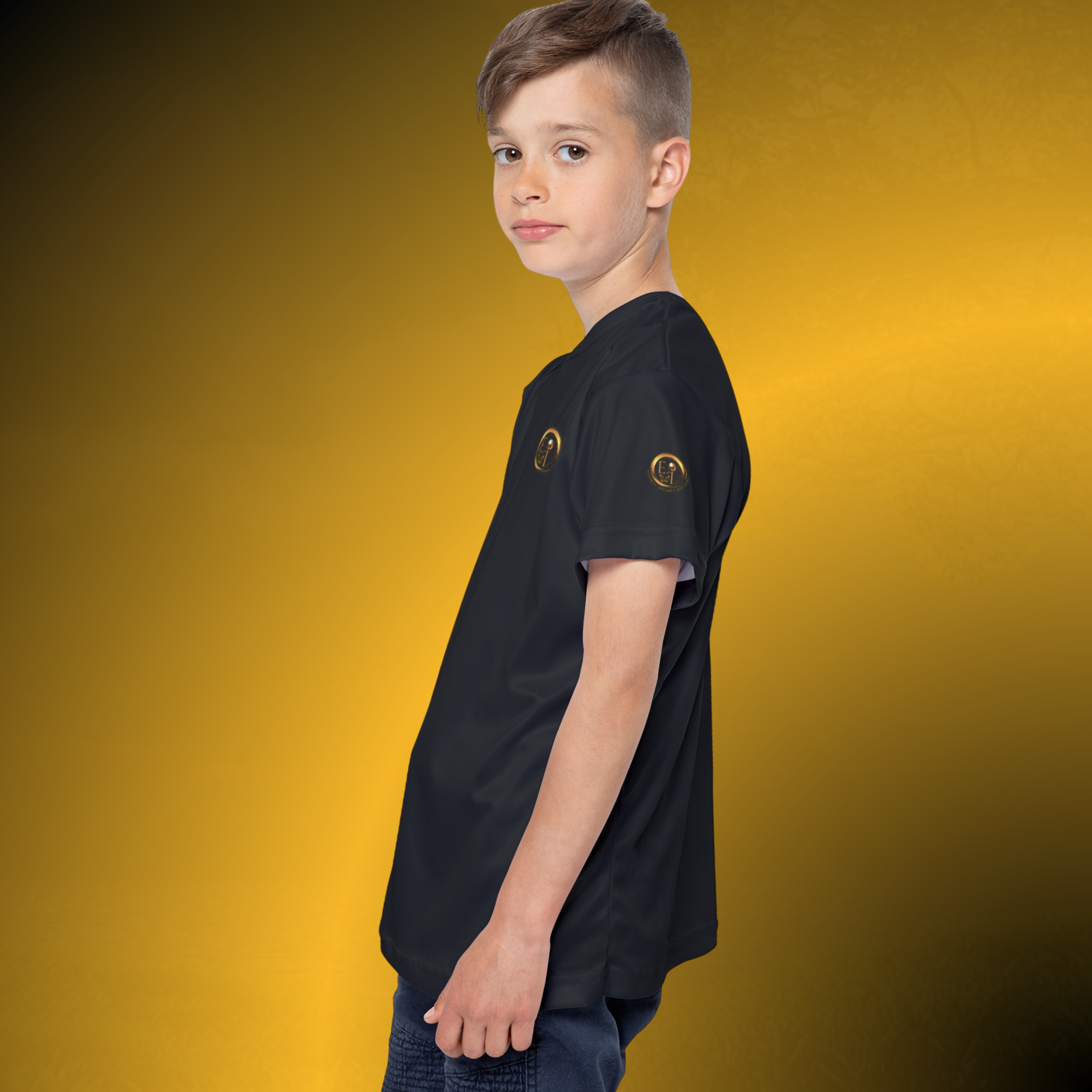 L0453 - Essence Innovation Elite Boys Jersey Black VII | Youth Performance Athletic Shirt | Essence Innovation®