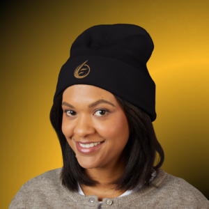 L0512 - Essence Innovation EssenceInnoCreate Core Beanie | Minimal Gold Logo Knit Hat | Essence Innovation®