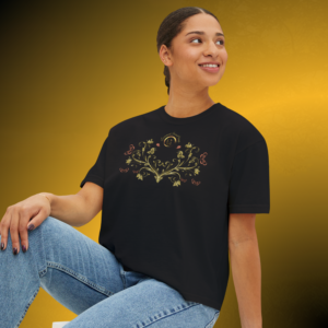 T0806 - Essence Innovation Botanical Crest Crop Tee | Botanical Collection | Essence Innovation®