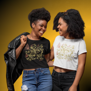 T0837 - Essence Innovation Bohemian Butterfly Crop Tee | Botanical Collection | Essence Innovation®