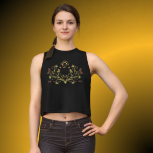 T0875 - Essence Innovation Botanical Crest Racerback Tank | Botanical Collection | Essence Innovation®