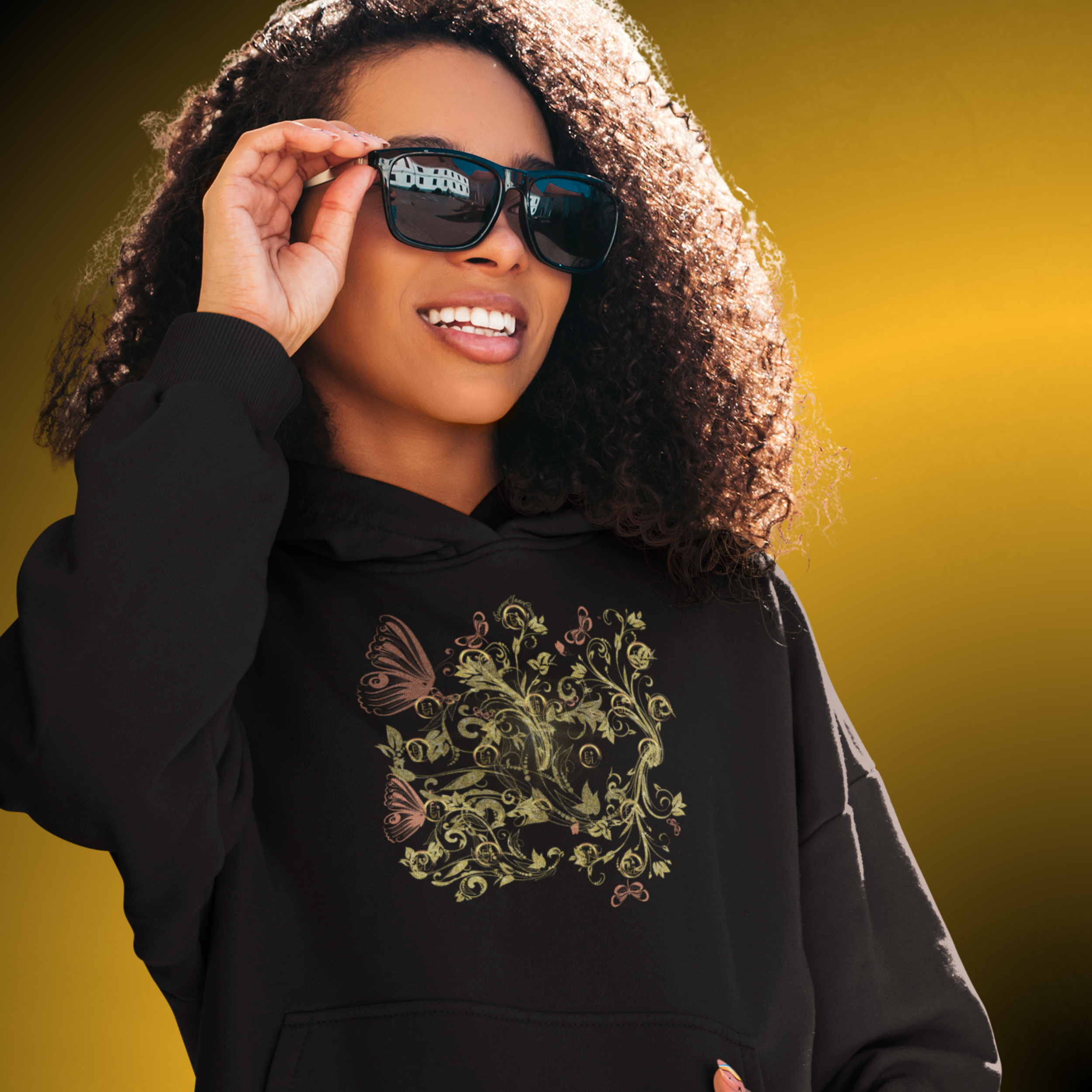T1021 - Essence Innovation Bohemian Butterfly Hoodie | Botanical Collection | Essence Innovation®