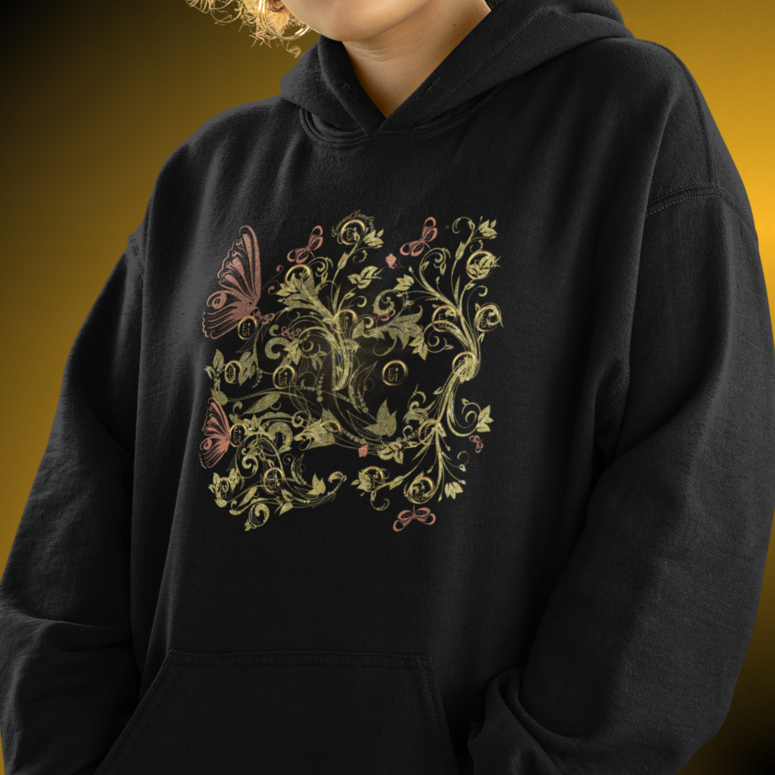 T1022 - Essence Innovation Bohemian Butterfly Hoodie | Botanical Collection | Essence Innovation®