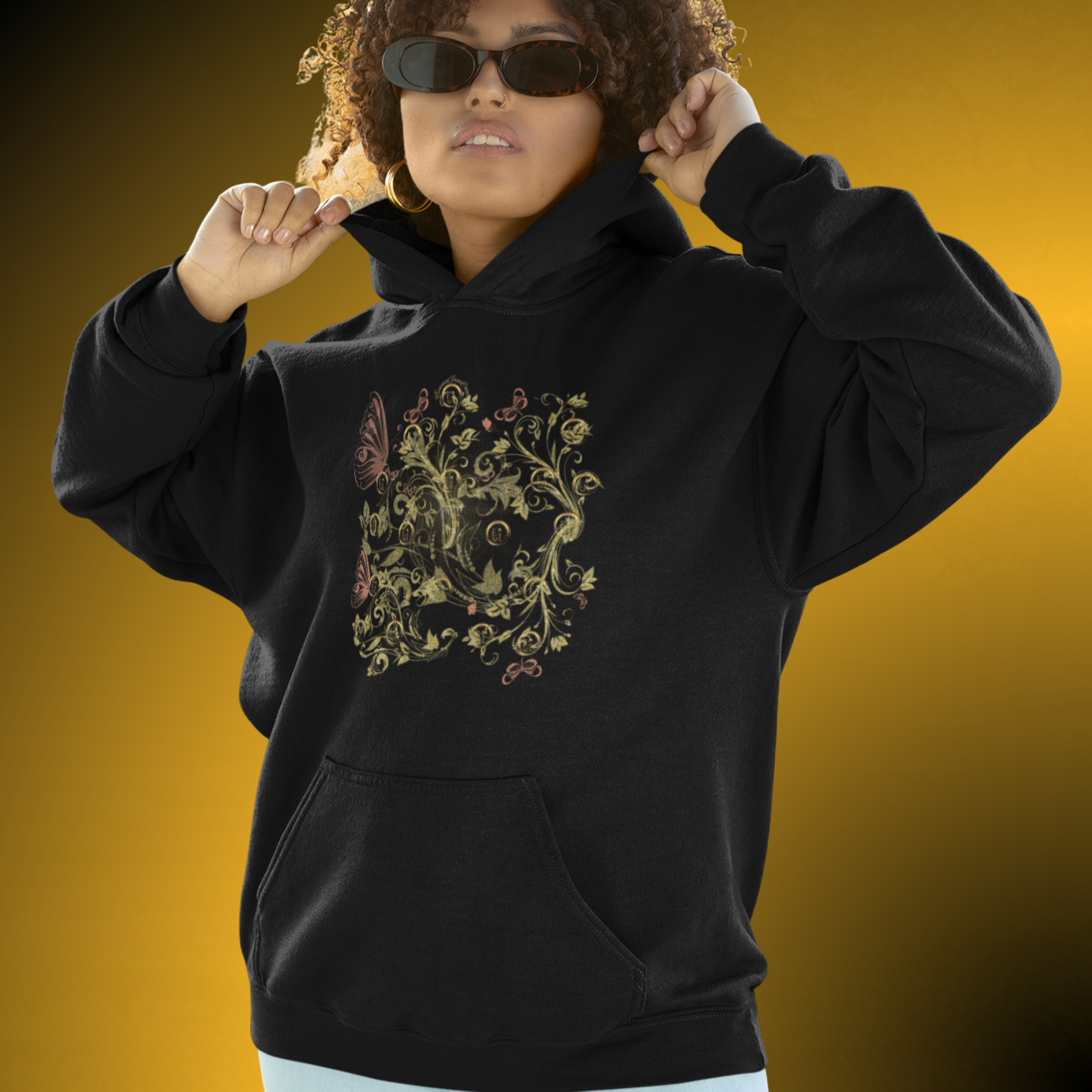 T1023 - Essence Innovation Bohemian Butterfly Hoodie | Botanical Collection | Essence Innovation®