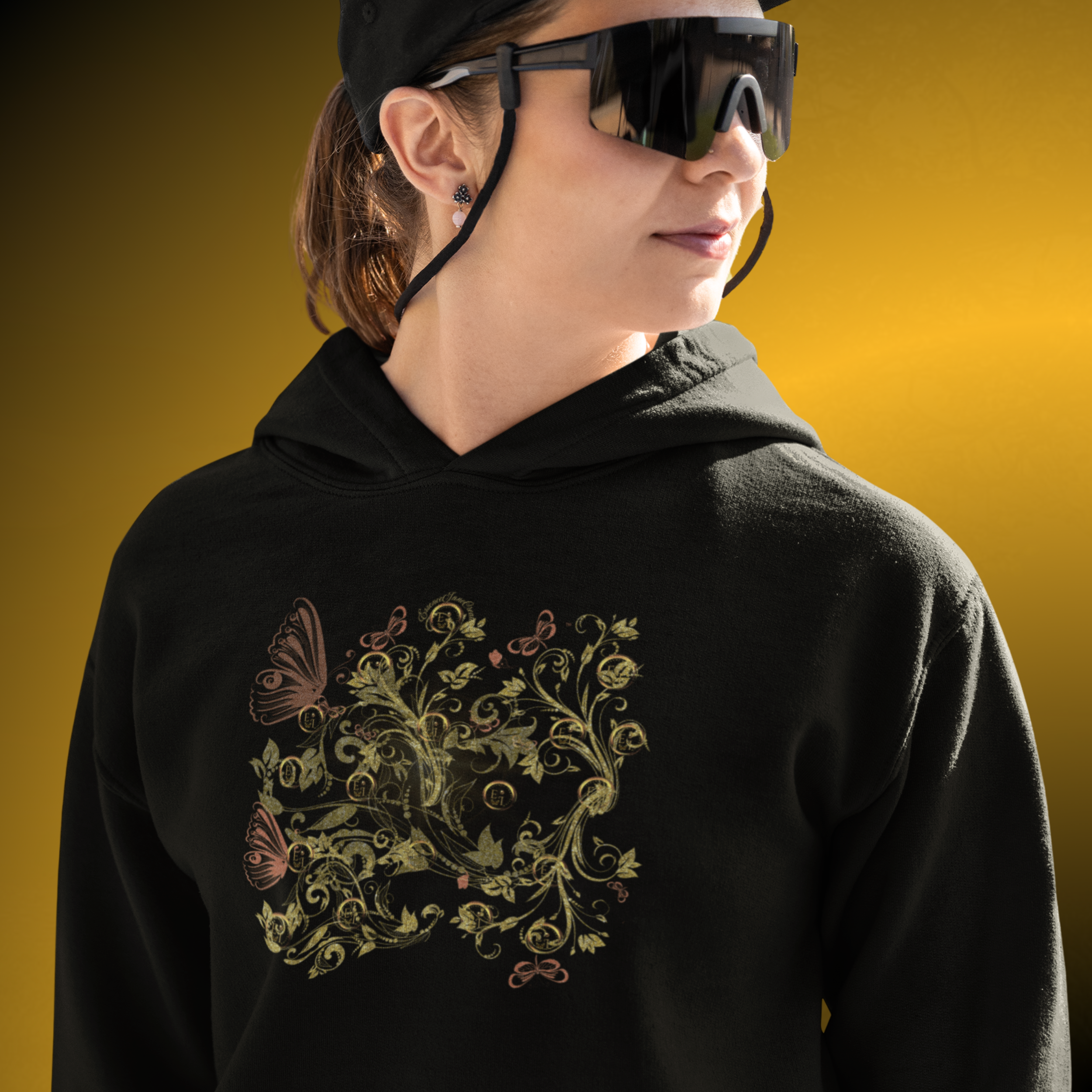 T1038 - Essence Innovation Bohemian Butterfly Hoodie | Botanical Collection | Essence Innovation®